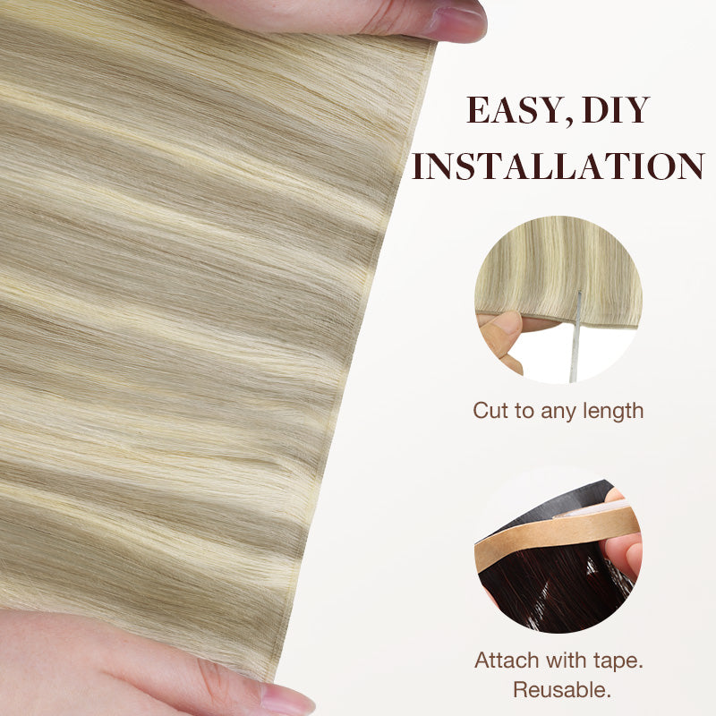 Ash Blonde Highlights (17A/60A) Genius Tape Weft Hair Extensions 50-80g