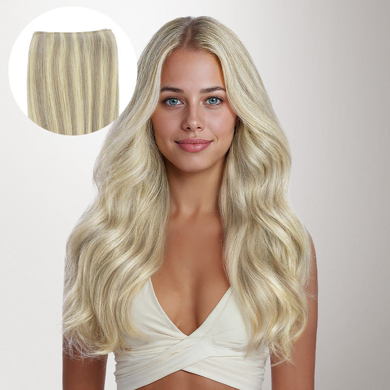 Ash Blonde Highlights (17A/60A) Genius Tape Weft Hair Extensions 50-80g