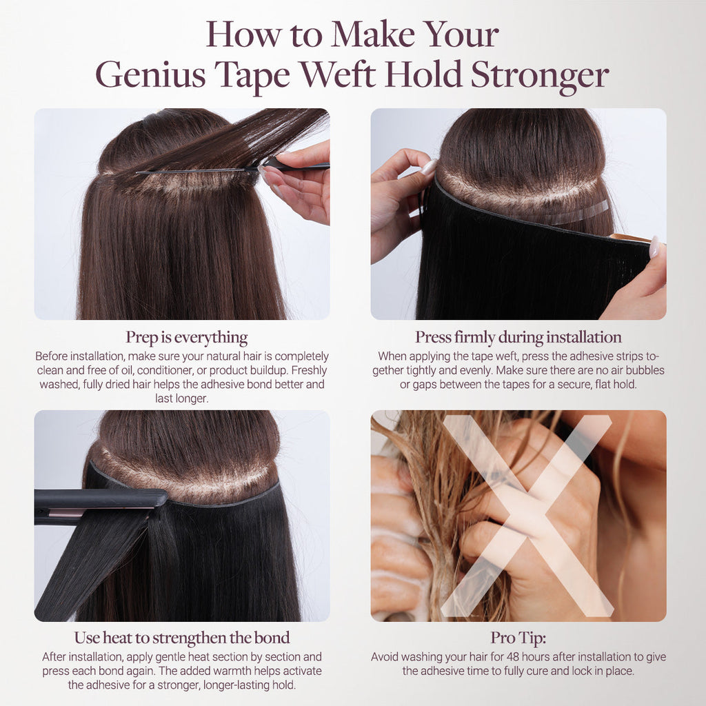 Brown Sugar Swirl Highlights (2C/4E/6C) Genius Tape Weft Hair Extensions 50-60g