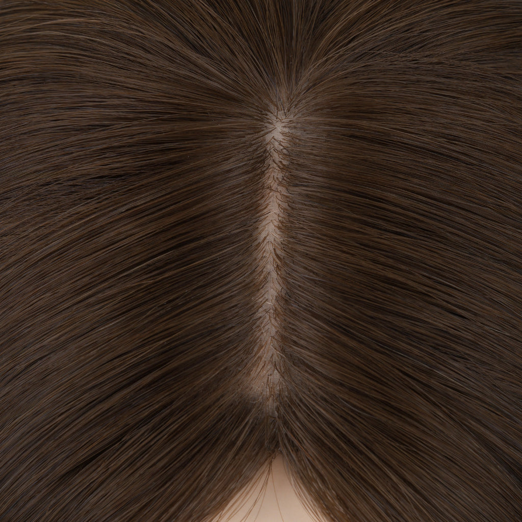 Chocolate Brown (4A) Human Hair Topper 150% Density