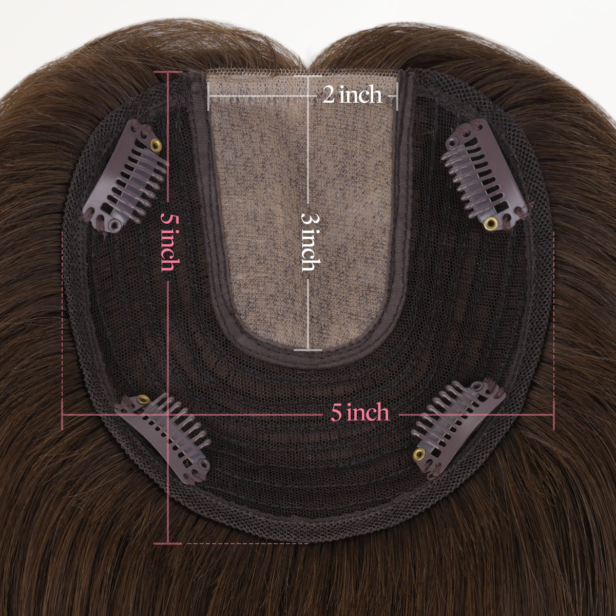 Chocolate Brown (4A) Human Hair Topper 150% Density