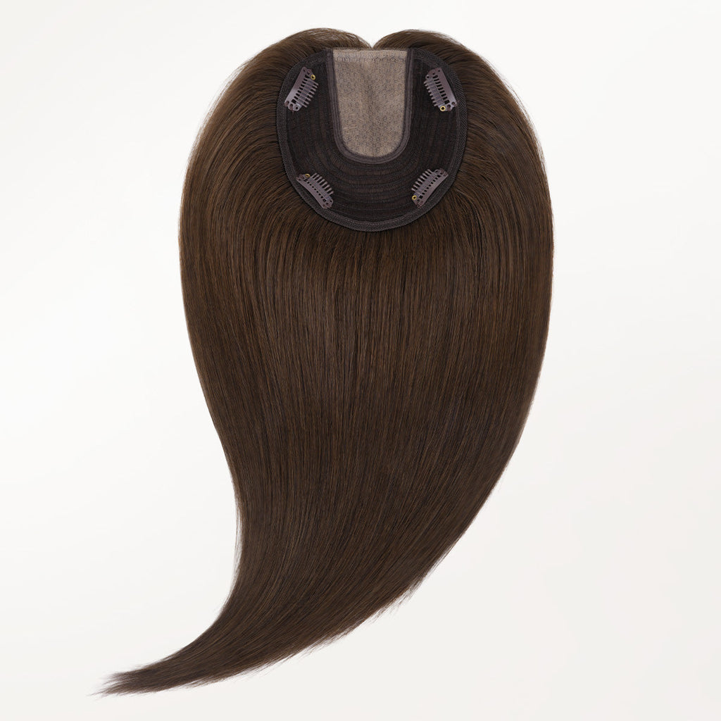 Chocolate Brown (4A) Human Hair Topper 150% Density