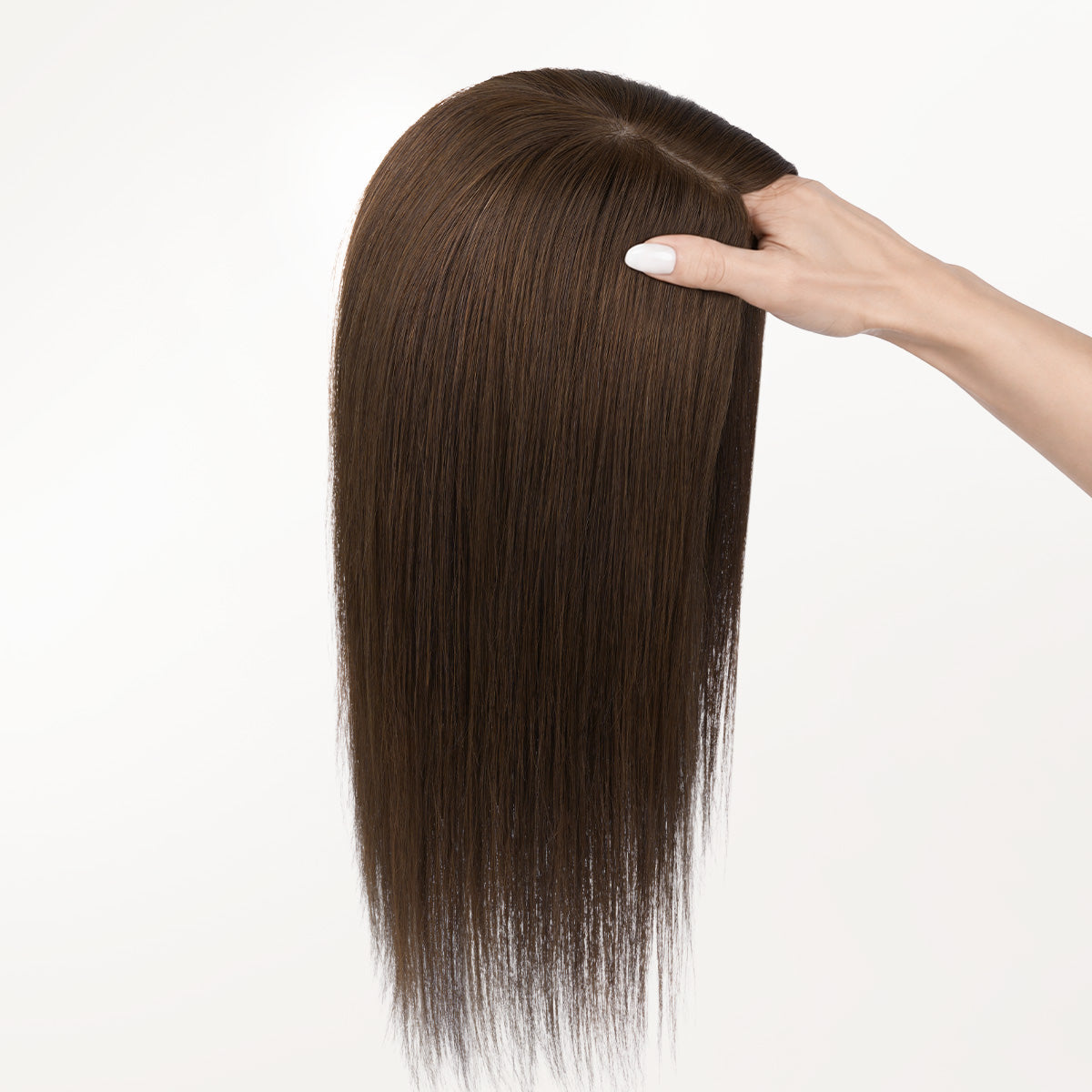 Chocolate Brown (4A) Human Hair Topper 150% Density