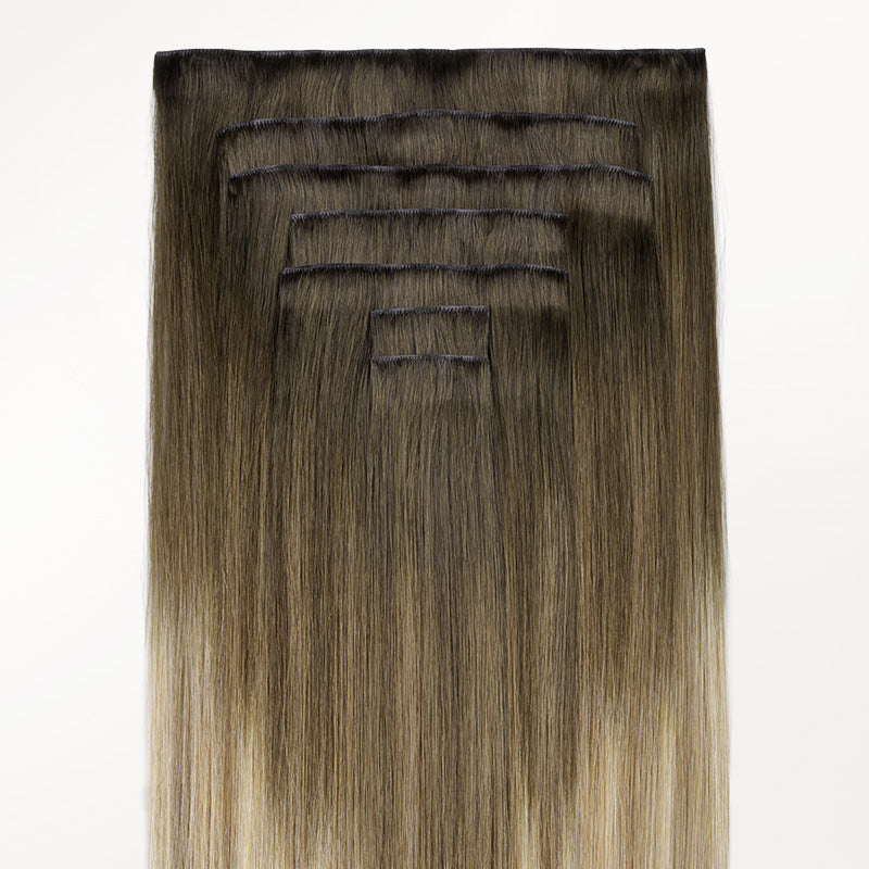 Bleach Blonde Balayage (3/8/613) Invisi Edge Seamless Clip-Ins (130g-170g)