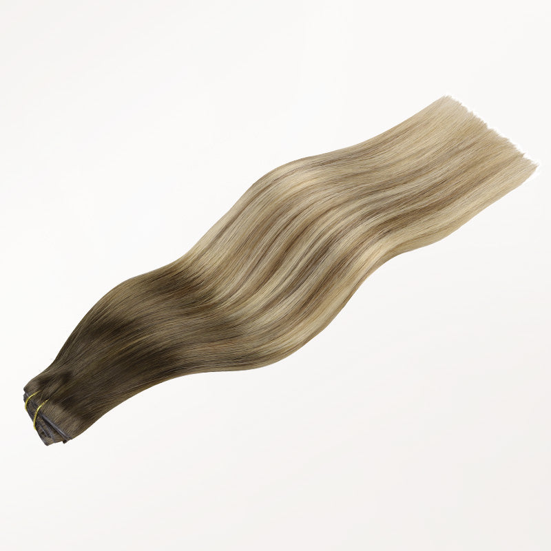 Bleach Blonde Balayage (3/8/613) Invisi Edge Seamless Clip-Ins (130g-170g)