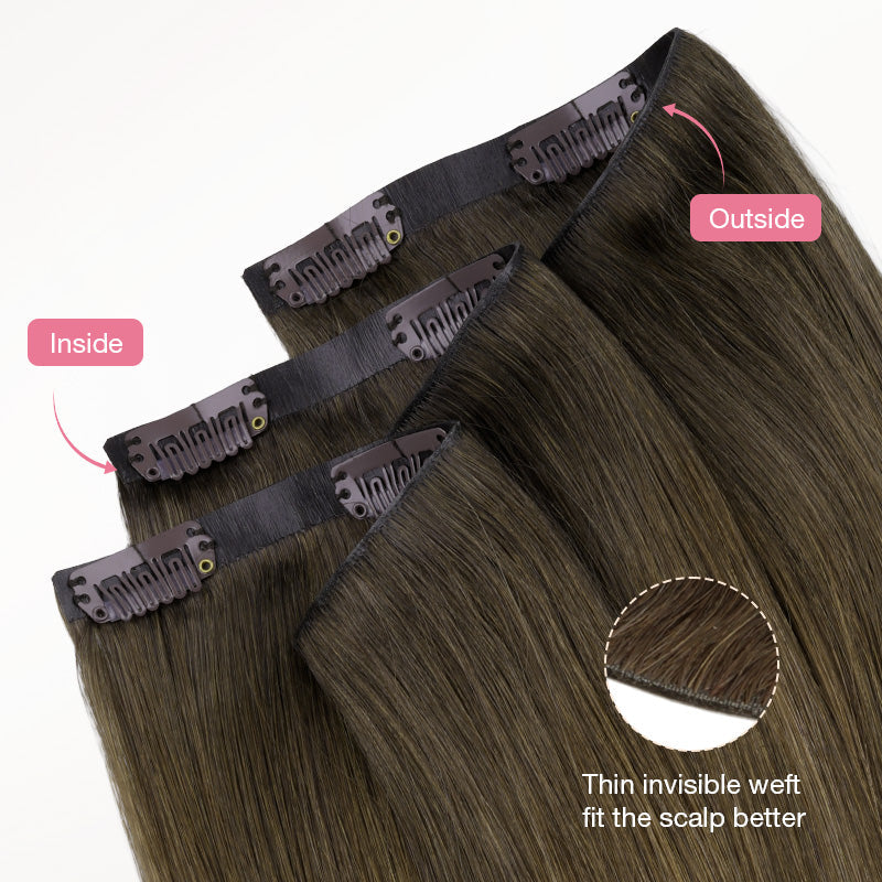 Bleach Blonde Balayage (3/8/613) Invisi Edge Seamless Clip-Ins (130g-170g)
