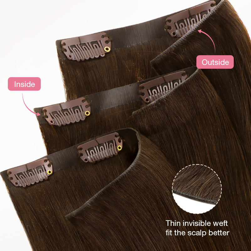 Chocolate Brown (4A) Invisi Edge Seamless Clip-Ins (130g-170g)