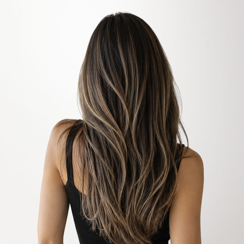 Black to Light Blonde Balayage (1B/19/1B) Invisi Edge Seamless Clip-Ins (130g-170g)