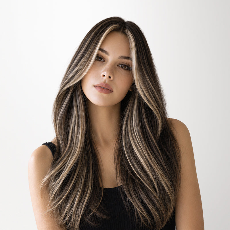 Black to Light Blonde Balayage (1B/19/1B) Invisi Edge Seamless Clip-Ins (130g-170g)