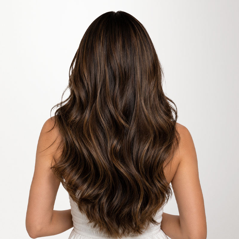 Brown Sugar Swirl Highlights (2C/4E/6C) Invisi Edge Seamless Clip-Ins (130g-170g)