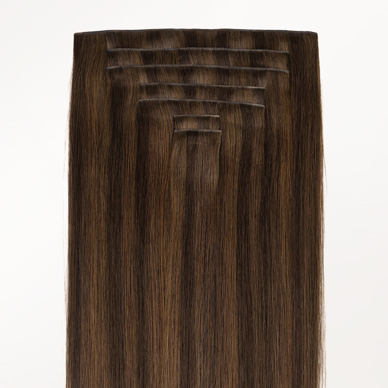 Brown Sugar Swirl Highlights (2C/4E/6C) Invisi Edge Seamless Clip-Ins (130g-170g)