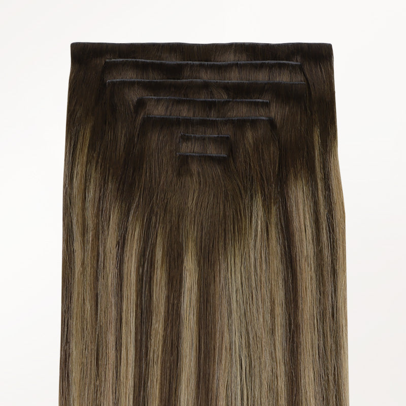 Caramel Blonde Balayage (4/27/4) Invisi Edge Seamless Clip-Ins (130g-170g)