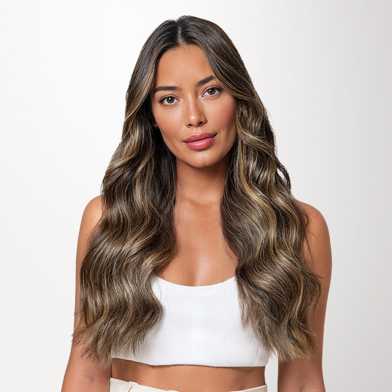 Caramel Blonde Balayage (4/27/4) Invisi Edge Seamless Clip-Ins (130g-170g)