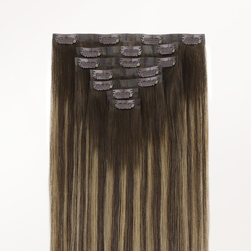 Caramel Blonde Balayage (4/27/4) Invisi Edge Seamless Clip-Ins (130g-170g)