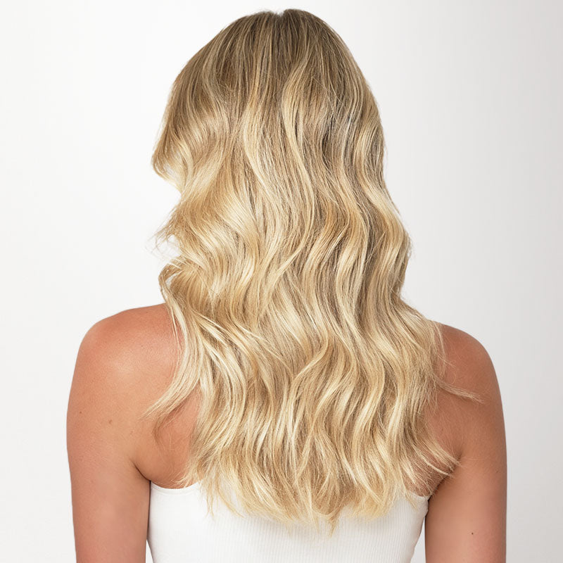 Dark Blonde Highlighted Bleach Blonde (18A/613A) Invisi Edge Seamless Clip-Ins (130g-170g)