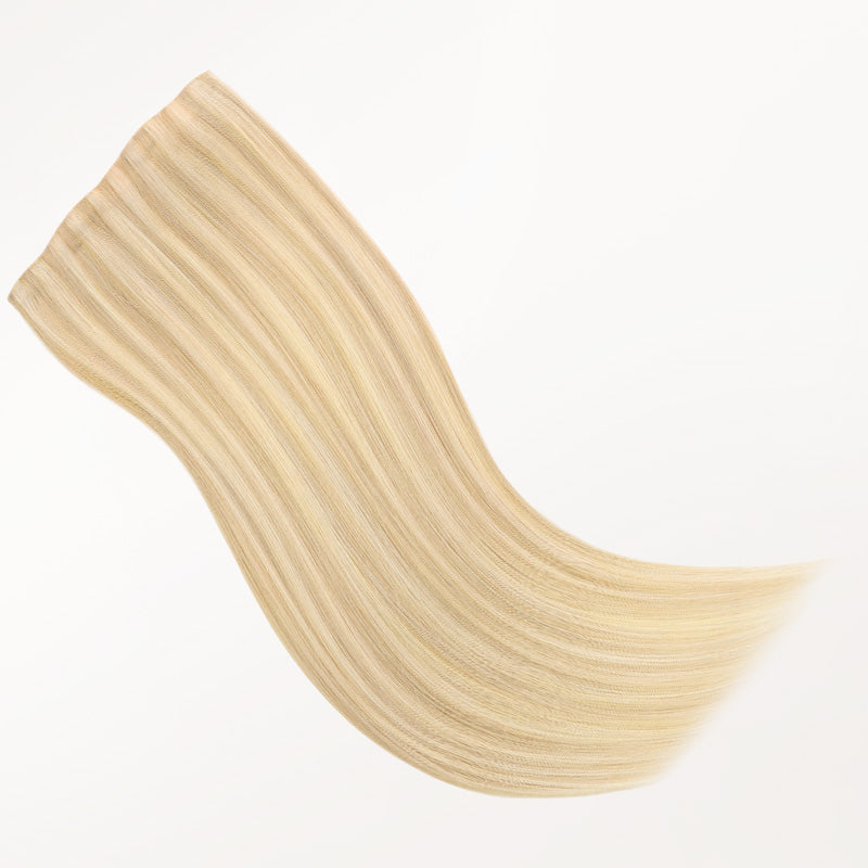 Dark Blonde Highlighted Bleach Blonde (18A/613A) Invisi Edge Seamless Clip-Ins (130g-170g)