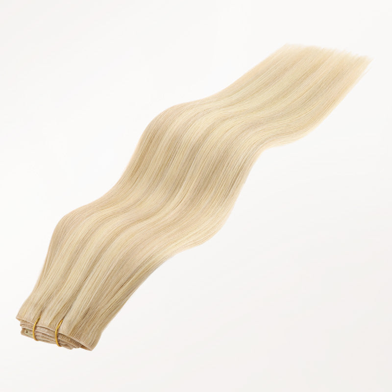 Dark Blonde Highlighted Bleach Blonde (18A/613A) Invisi Edge Seamless Clip-Ins (130g-170g)