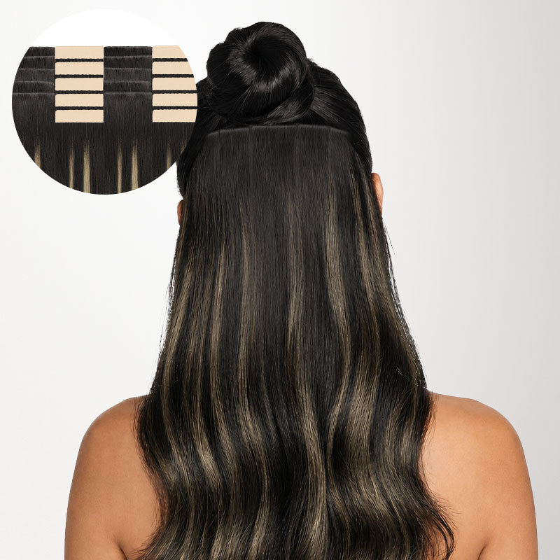 Black to Light Blonde Balayage (1B/19/1B) Invisi Edge Tape-Ins 50g