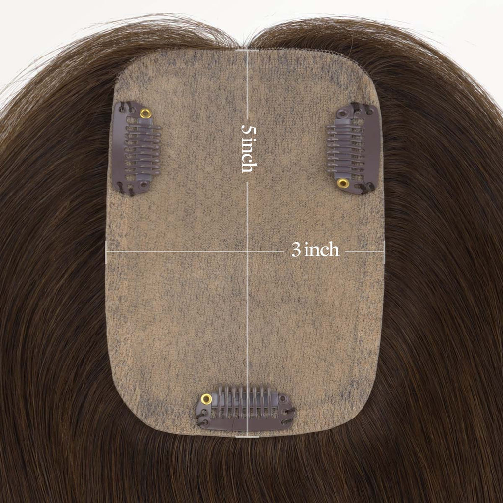 Chocolate Brown (4A) Human Hair Topper 150% Density