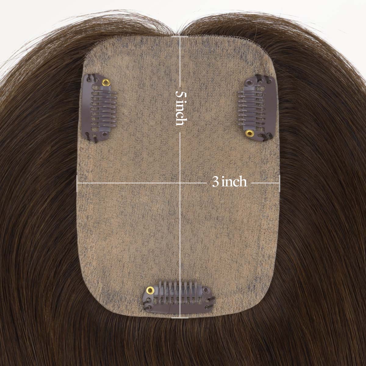 Chocolate Brown (4A) Human Hair Topper 150% Density
