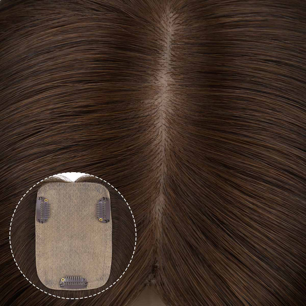 Chocolate Brown (4A) Human Hair Topper 150% Density