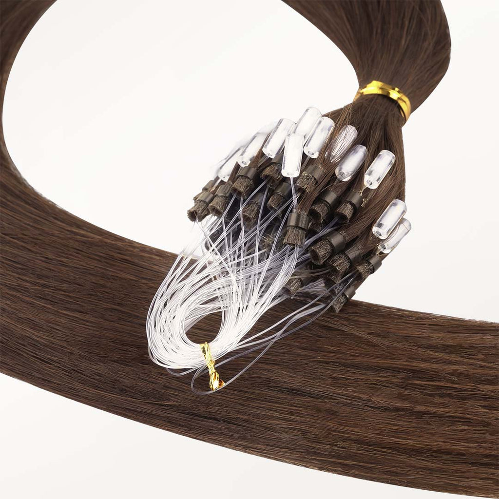 Chocolate Brown (4A) Micro Link Tip Hair Extensions