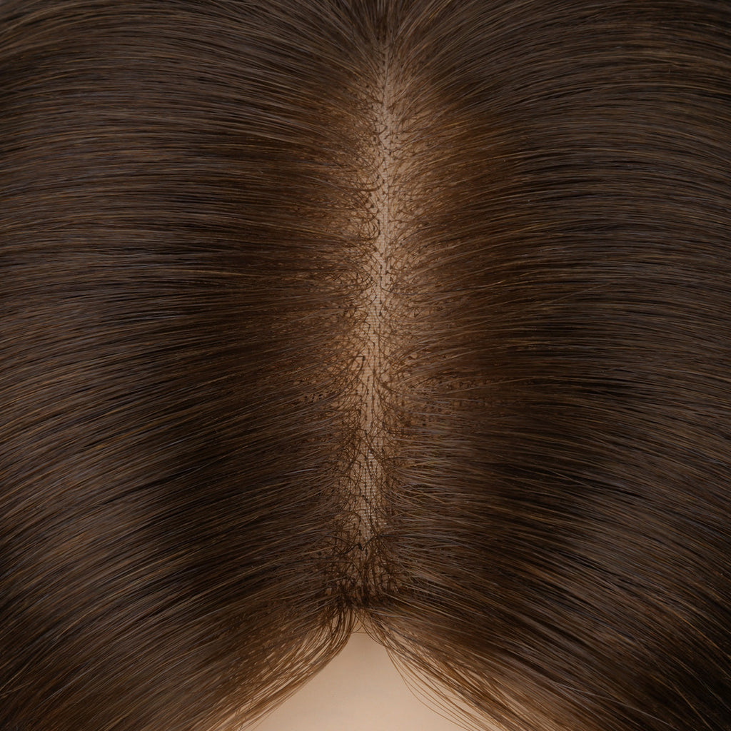 Chocolate Brown (4A) Human Hair Topper 150% Density