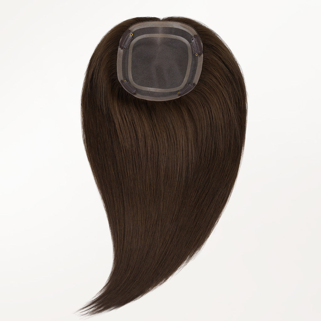 Chocolate Brown (4A) Human Hair Topper 150% Density