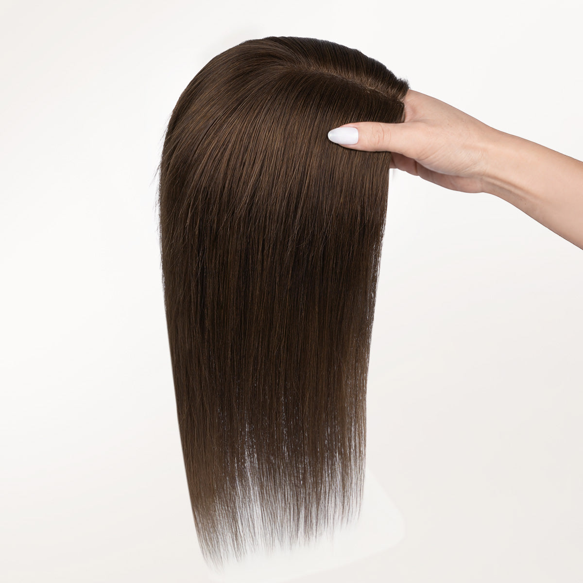 Chocolate Brown (4A) Human Hair Topper 150% Density