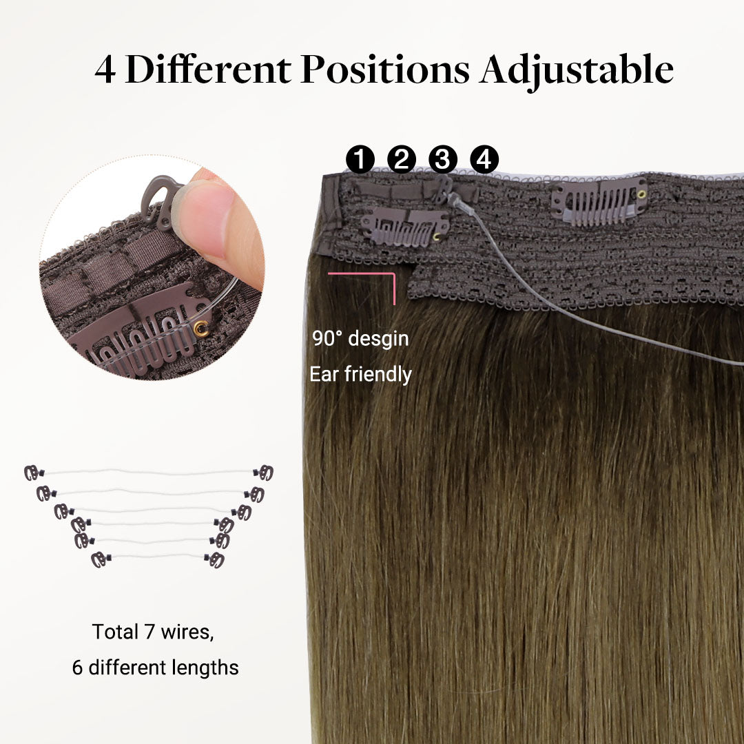 Bleach Blonde Balayage (3/8/613) Wire Hair Extensions (70g-110g)