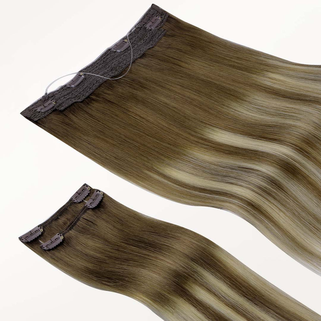 Bleach Blonde Balayage (3/8/613) Pro & Wire Hair Extension (70g-140g)