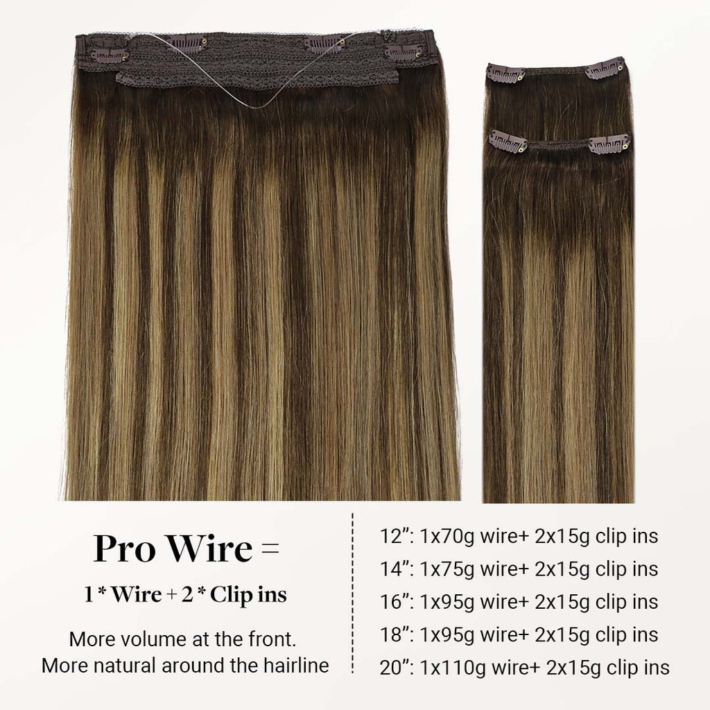 Caramel Blonde Balayage (4/27/4) Wire Hair Extensions (70g-110g)