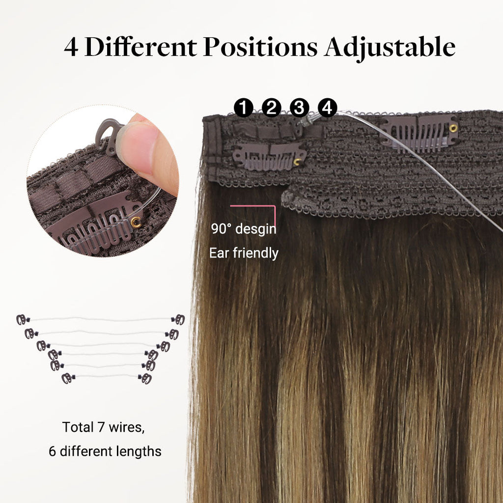 Caramel Blonde Balayage (4/27/4) Wire Hair Extensions (70g-110g)