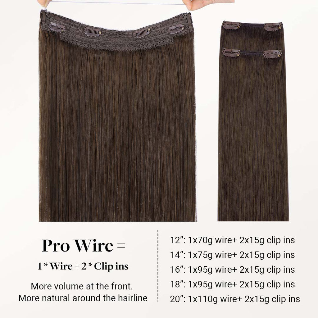 Chocolate Brown (4A) Pro & Wire Hair Extension (70g-140g)
