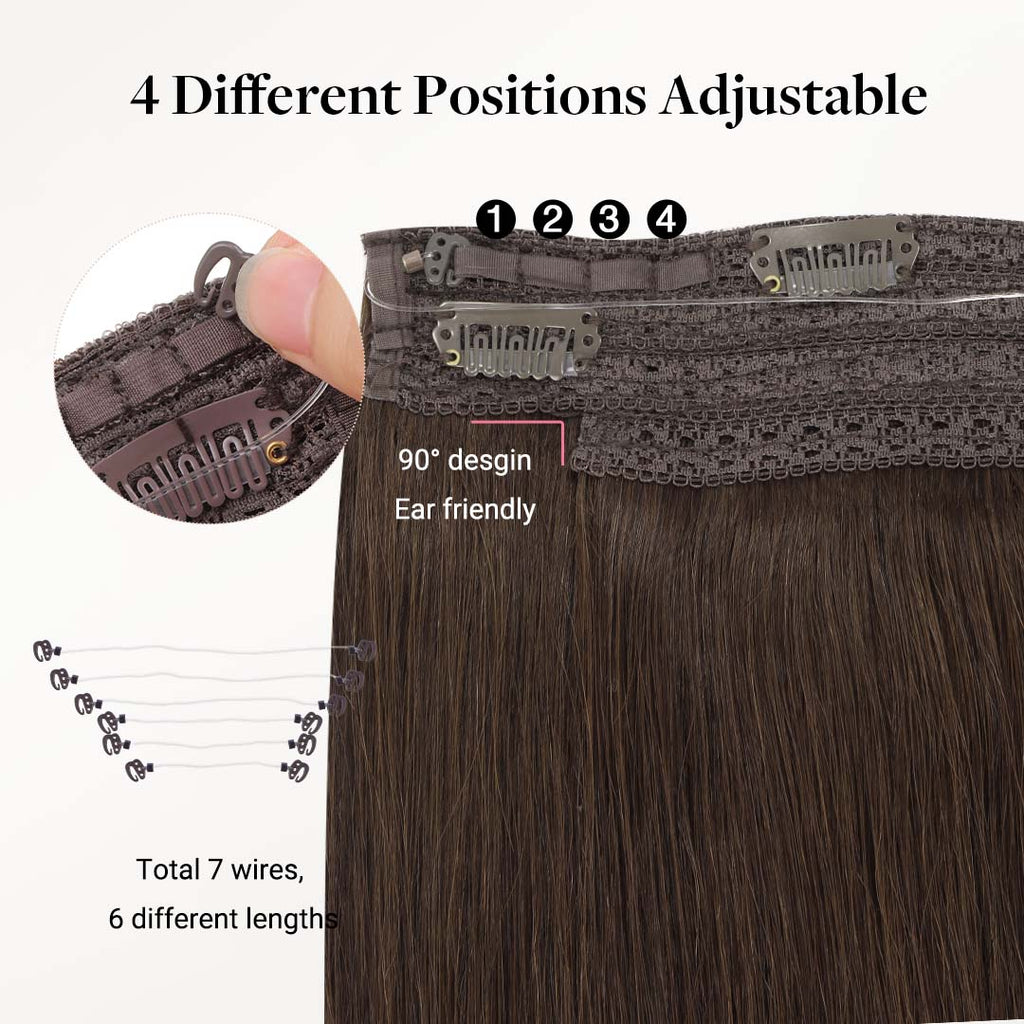 Chocolate Brown (4A) Wire Hair Extensions (70g-110g)