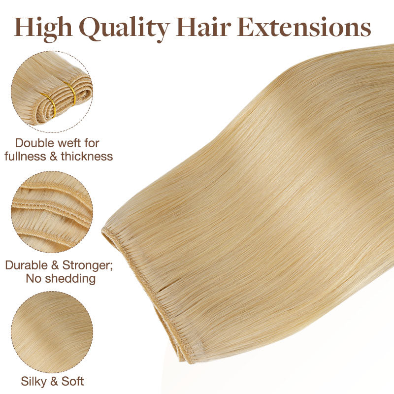 Bleach Blonde (613) Sew-In Weft Hair Extensions (80g-120g)