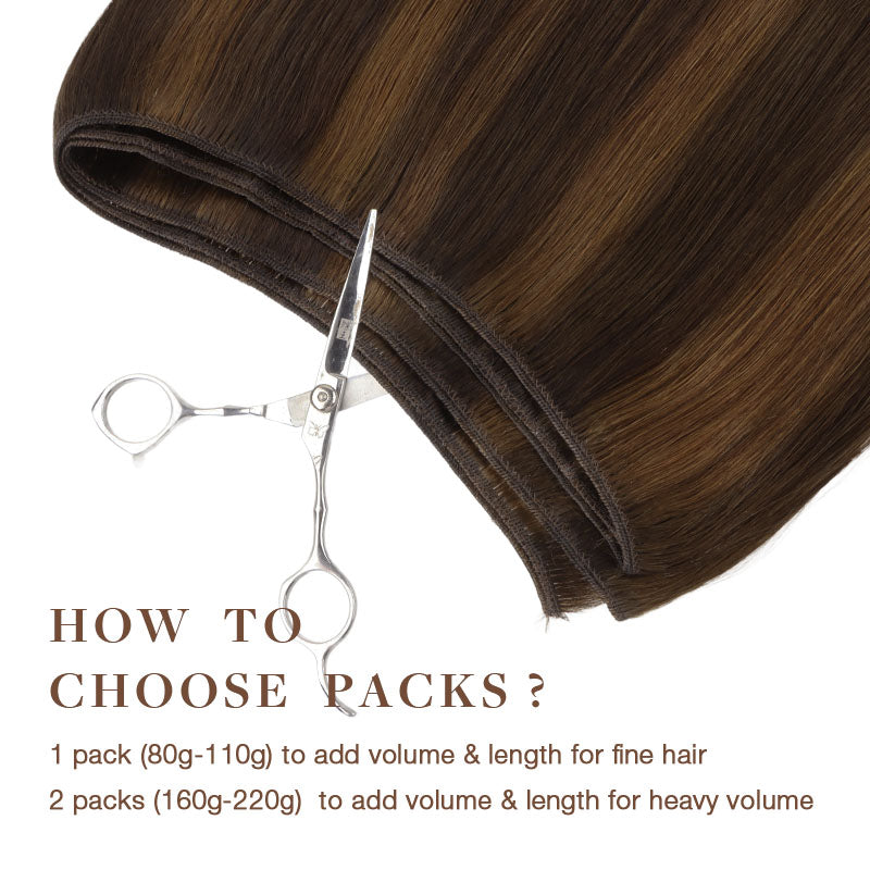 Brown Sugar Swirl Highlights (2C/4E/6C) Sew-In Weft Hair Extensions (80g-120g)