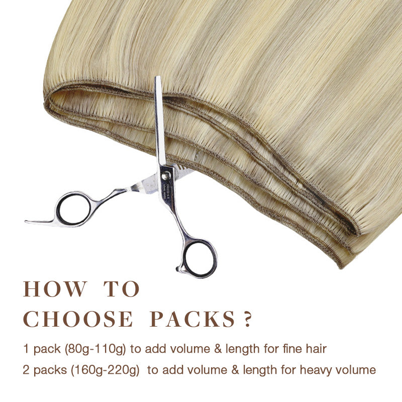 Ash Blonde Highlights (17A/60A) Sew-In Weft Hair Extensions (80g-120g)