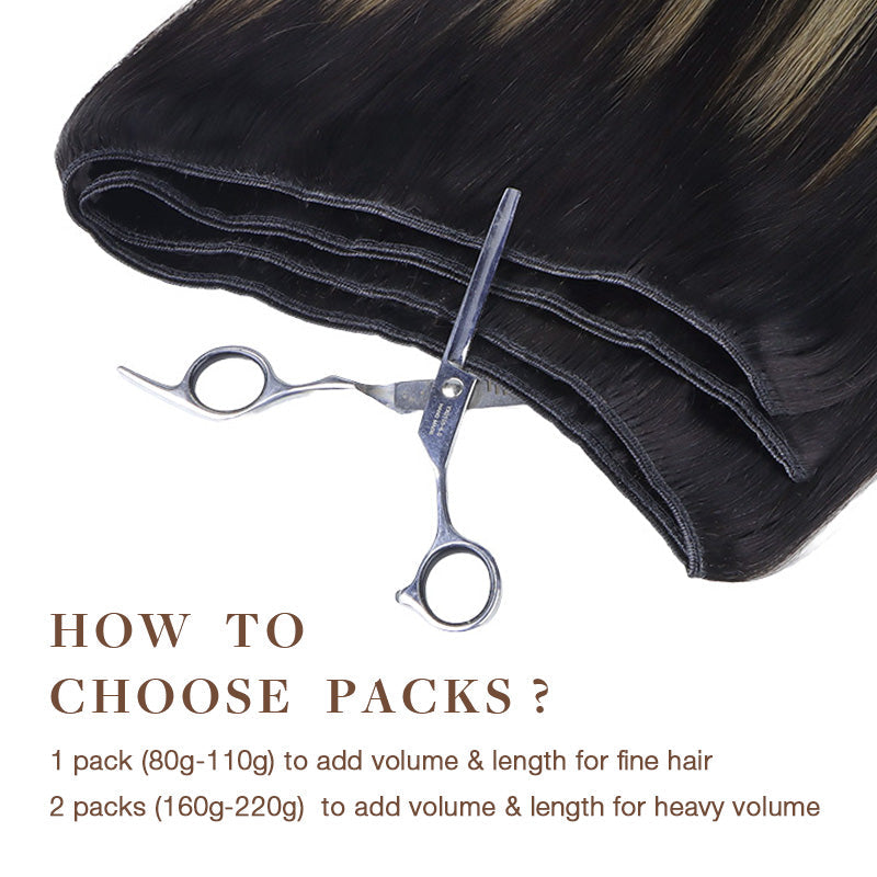 Black to Light Blonde Balayage (1B/19/1B) Sew-In Weft Hair Extensions (80g-120g)