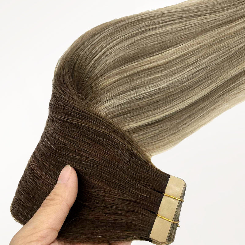 Bleach Blonde Balayage (3/8/613) Wide Tape-Ins 50-100g