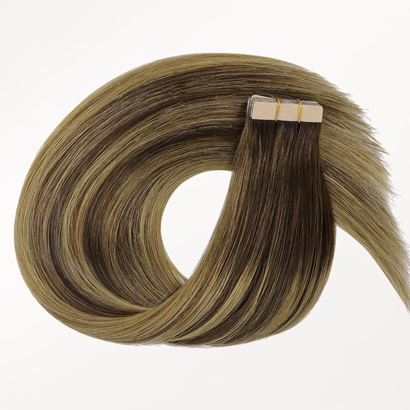 Caramel Blonde Balayage (4/27/4) Wide Tape-Ins 50-100g