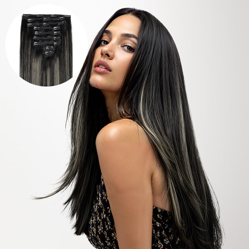 Black to Light Blonde Balayage (1B/19/1B) Classic Clip-Ins (150g-170g)
