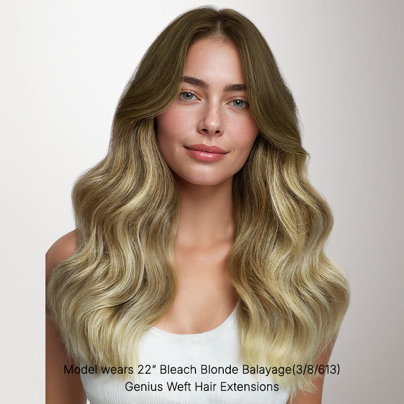 Bleach Blonde Balayage (3/8/613) Thick Genius Tape Weft Hair Extensions 100-120g