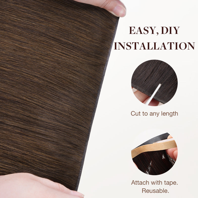 Chocolate Brown (4A) Thick Genius Tape Weft Hair Extensions 100-120g