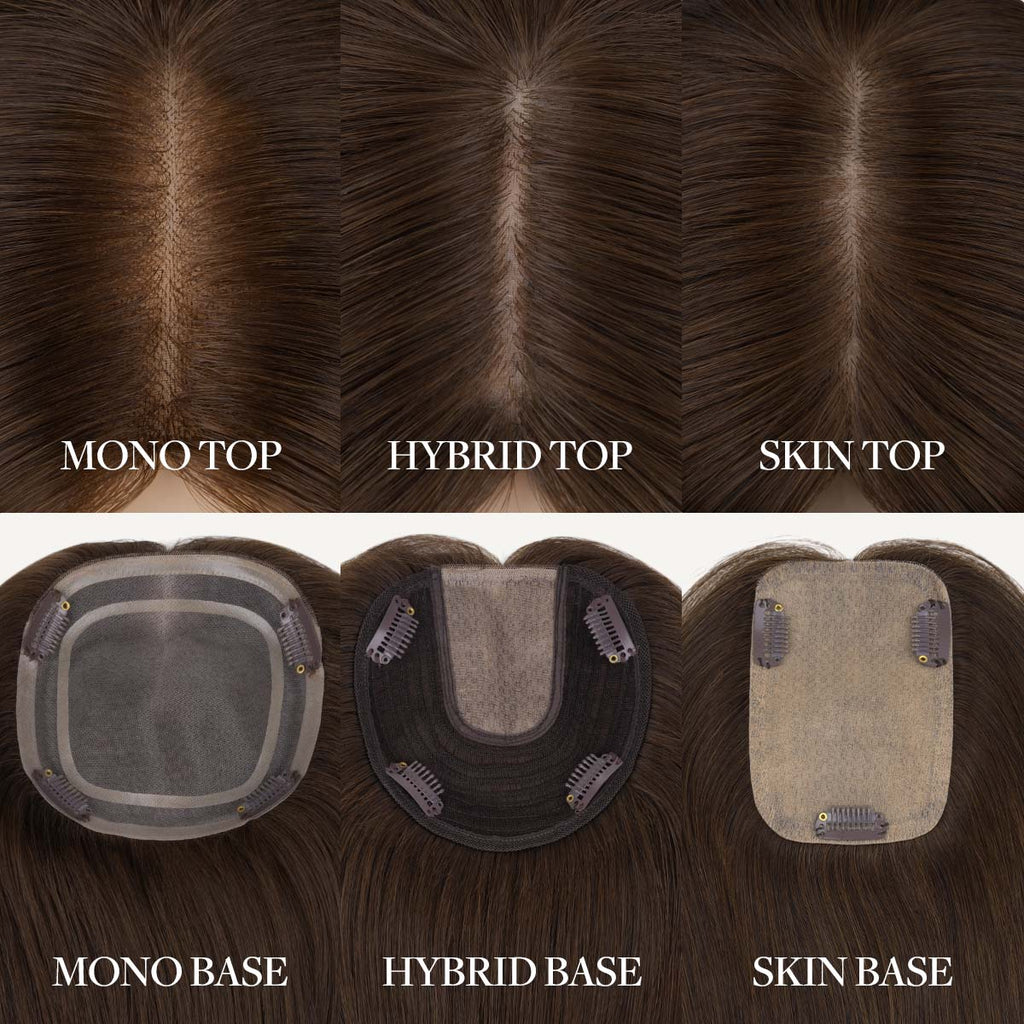 Chocolate Brown (4A) Human Hair Topper 150% Density