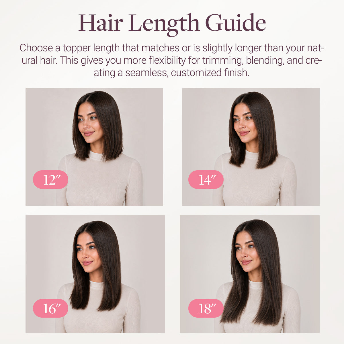 Chocolate Brown (4A) Human Hair Topper 150% Density