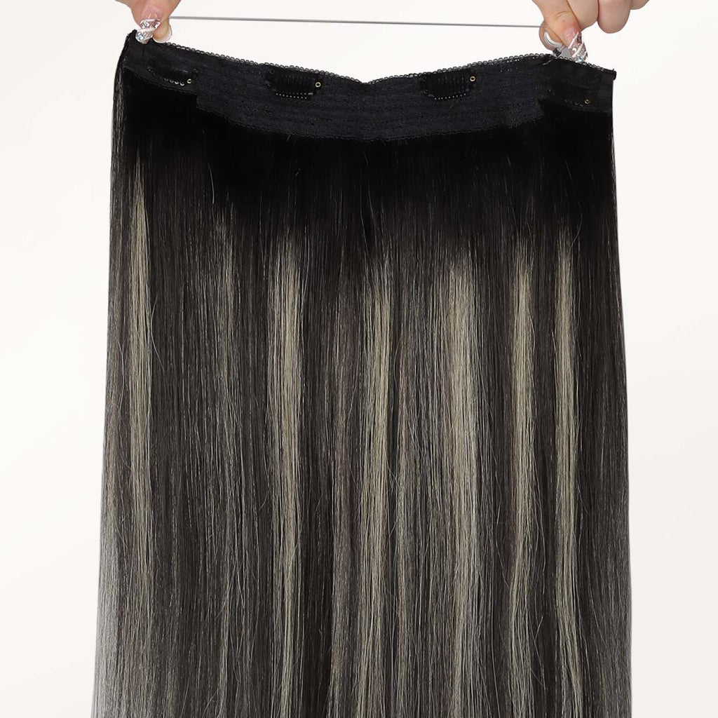 Black to Light Blonde Balayage (1B/19/1B) Wire Hair Extensions (70g-110g)