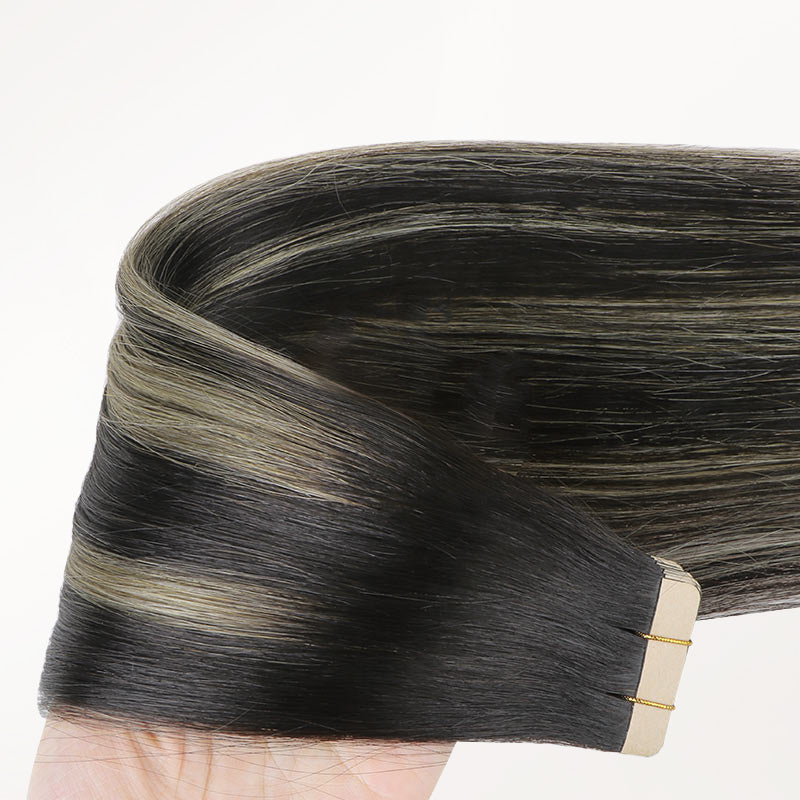 Black to Light Blonde Balayage (1B/19/1B) Tape-Ins 50g