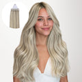 Ash Blonde Highlights (17A/60A) Feather Crochet Hair 68g