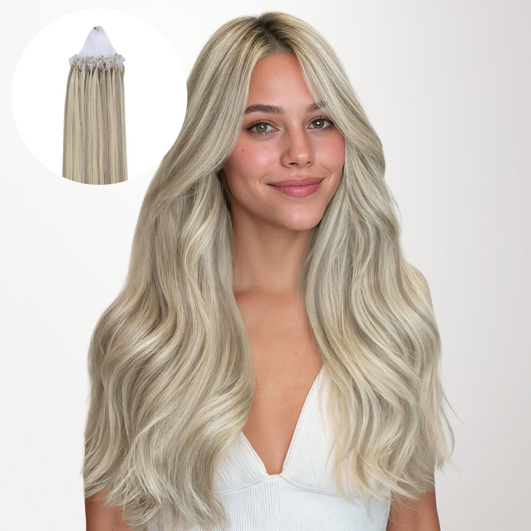 Ash Blonde Highlights (17A/60A) Feather Crochet Hair 68g